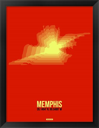 Framed Memphis Radiant Map 4 Print