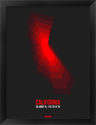 Framed California Radiant Map 1 Print