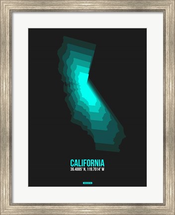 Framed California Radiant Map 3 Print