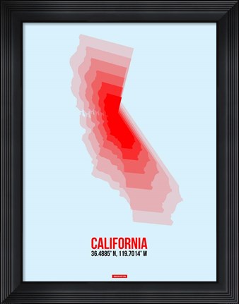 Framed California Radiant Map 4 Print