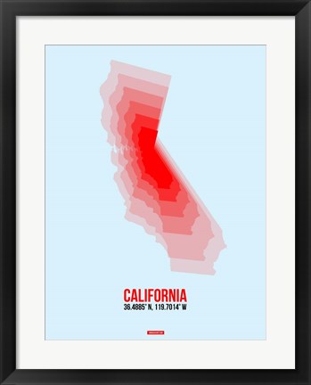 Framed California Radiant Map 4 Print