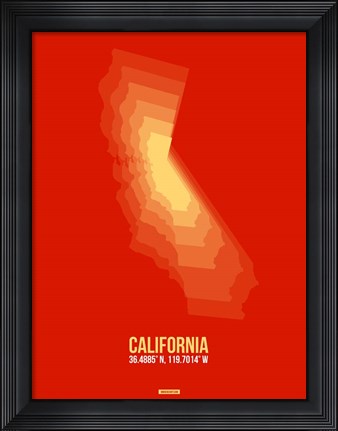 Framed California Radiant Map 6 Print