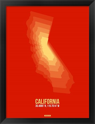 Framed California Radiant Map 6 Print