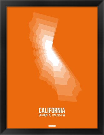 Framed California Radiant Map 7 Print