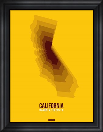 Framed California Radiant Map 8 Print