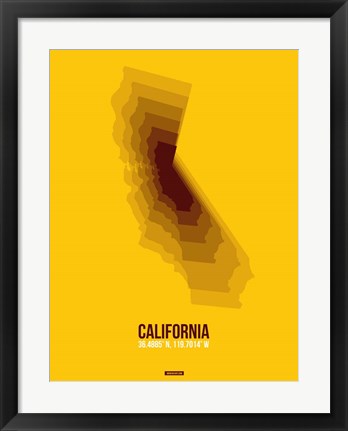 Framed California Radiant Map 8 Print