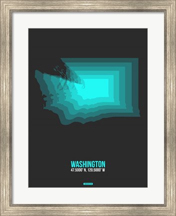 Framed Washington Radiant Map 4 Print