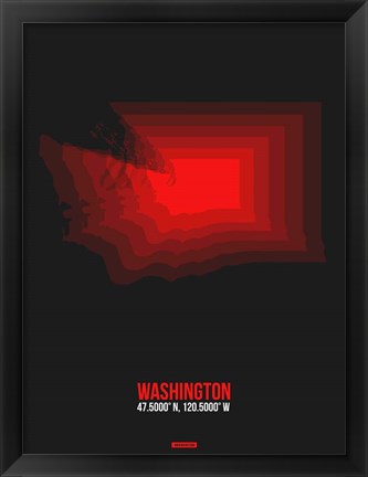 Framed Washington Radiant Map 6 Print