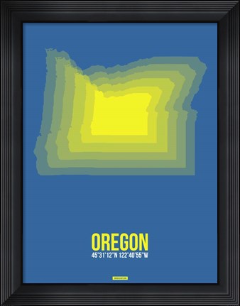 Framed Oregon Radiant Map 1 Print
