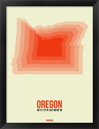 Framed Oregon Radiant Map 2 Print