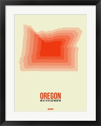 Framed Oregon Radiant Map 2 Print