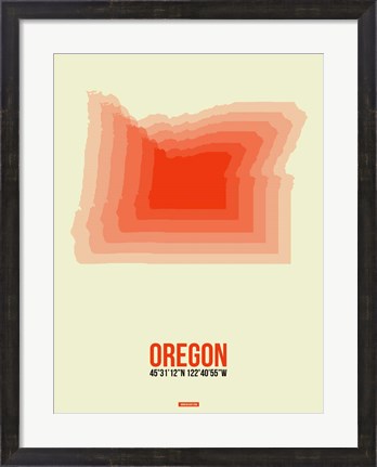 Framed Oregon Radiant Map 2 Print