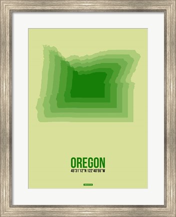 Framed Oregon Radiant Map 3 Print