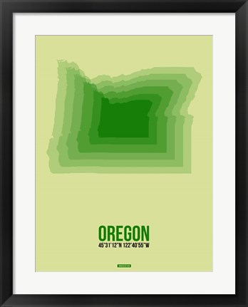 Framed Oregon Radiant Map 3 Print