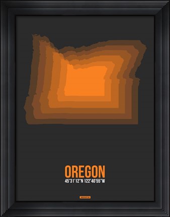 Framed Oregon Radiant Map 4 Print
