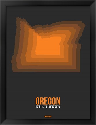Framed Oregon Radiant Map 4 Print