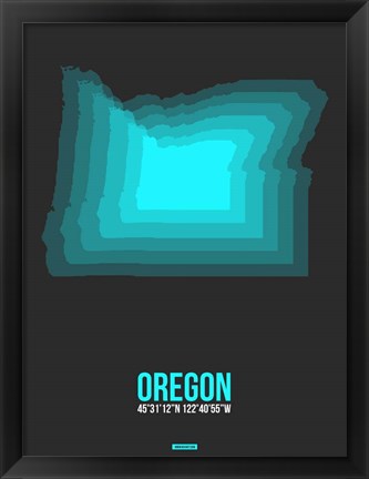 Framed Oregon Radiant Map 5 Print