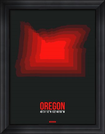 Framed Oregon Radiant Map 6 Print