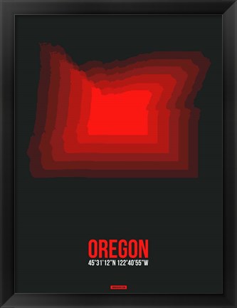 Framed Oregon Radiant Map 6 Print