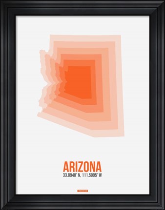 Framed Arizona Radiant Map 1A Print