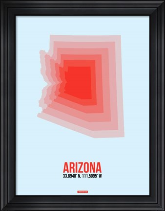 Framed Arizona Radiant Map 2A Print