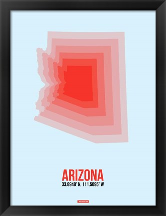 Framed Arizona Radiant Map 2A Print