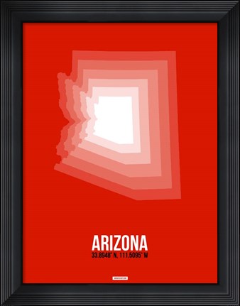 Framed Arizona Radiant Map 4A Print