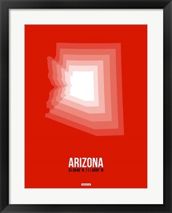 Framed Arizona Radiant Map 4A Print