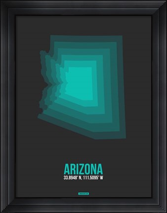 Framed Arizona Radiant Map 5A Print