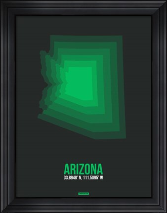 Framed Arizona Radiant Map 6A Print