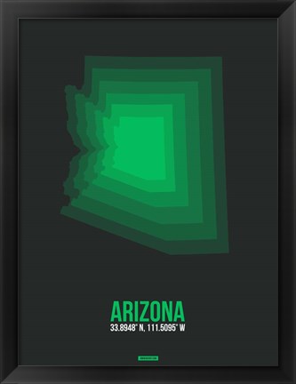 Framed Arizona Radiant Map 6A Print