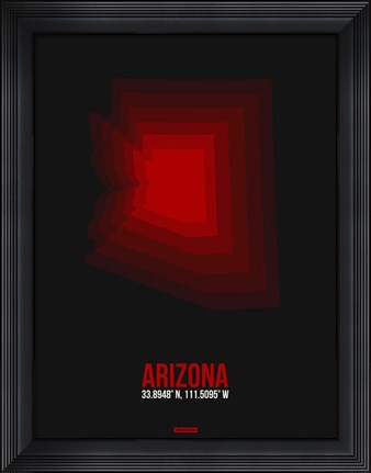 Framed Arizona Radiant Map 7 Print