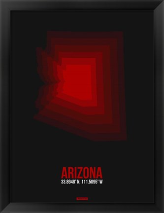 Framed Arizona Radiant Map 7 Print