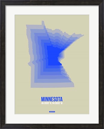 Framed Minnesota Radiant Map 3 Print