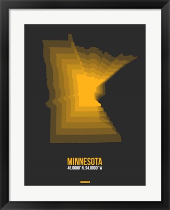 Framed Minnesota Radiant Map 5 Print