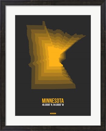 Framed Minnesota Radiant Map 5 Print