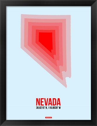 Framed Nevada Radiant Map 1 Print