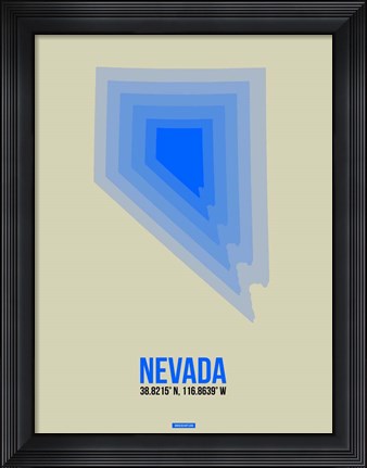 Framed Nevada Radiant Map 2 Print