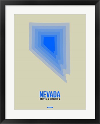 Framed Nevada Radiant Map 2 Print