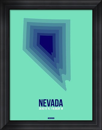 Framed Nevada Radiant Map 3 Print