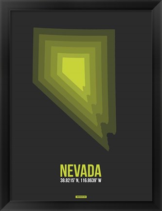 Framed Nevada Radiant Map 4 Print