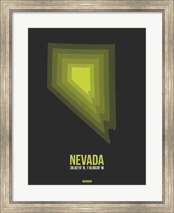 Framed Nevada Radiant Map 4 Print