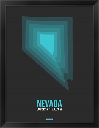 Framed Nevada Radiant Map 5 Print