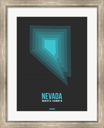 Framed Nevada Radiant Map 5 Print