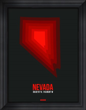 Framed Nevada Radiant Map 6 Print