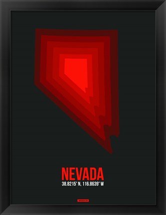 Framed Nevada Radiant Map 6 Print