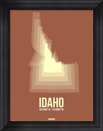 Framed Idaho Radiant Map 2 Print
