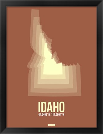 Framed Idaho Radiant Map 2 Print