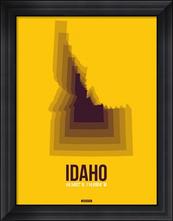 Framed Idaho Radiant Map 3 Print
