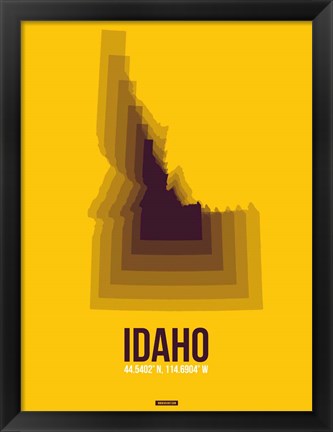 Framed Idaho Radiant Map 3 Print
